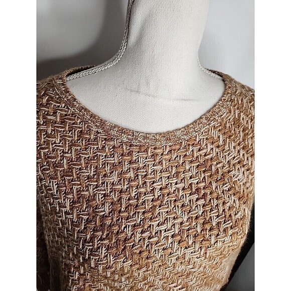 Style & Co Poncho Camel Tan & Ivory Fringed Small - Medium - Picture 5 of 10